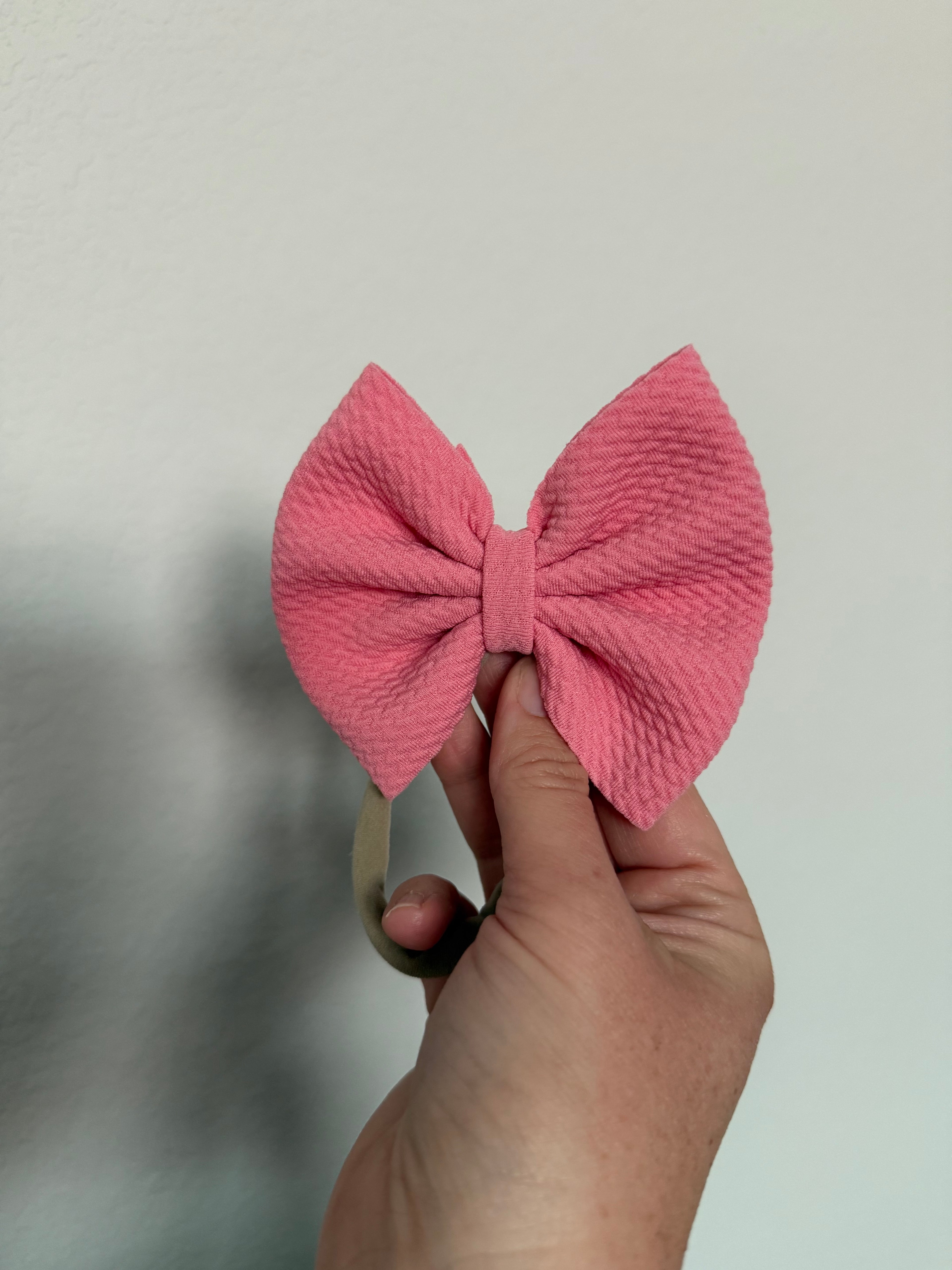 3” Pink Bow on Nylon