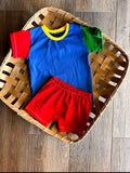 Blue Color Block Top