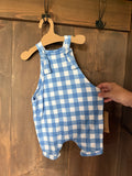 Blue Gingham Overalls