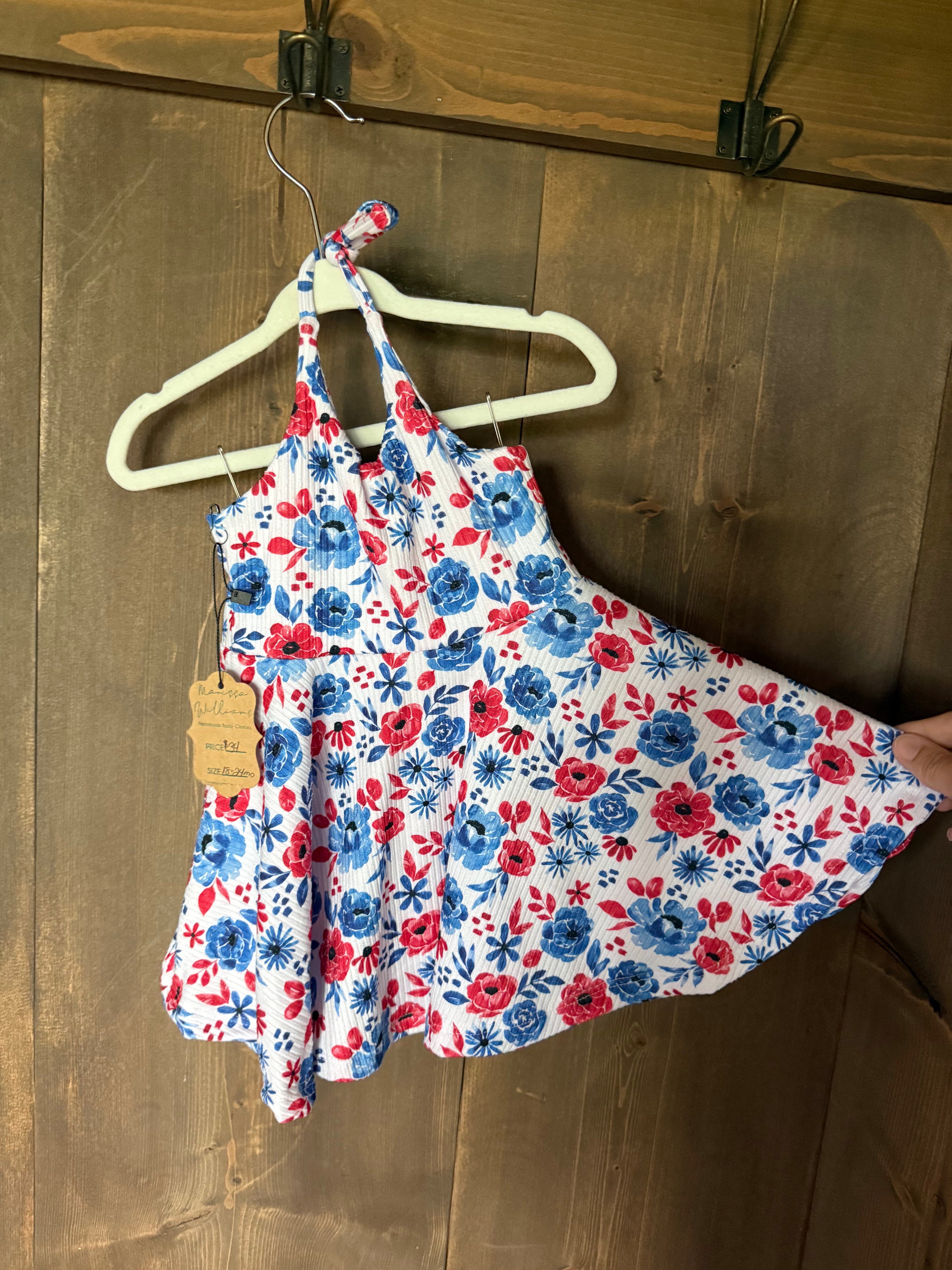 RWB Floral Halter Dress
