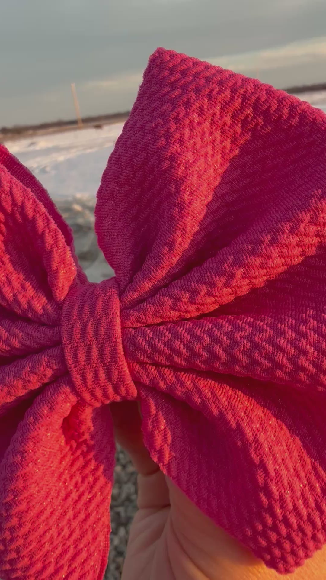 5” Sparkly Pink Bow